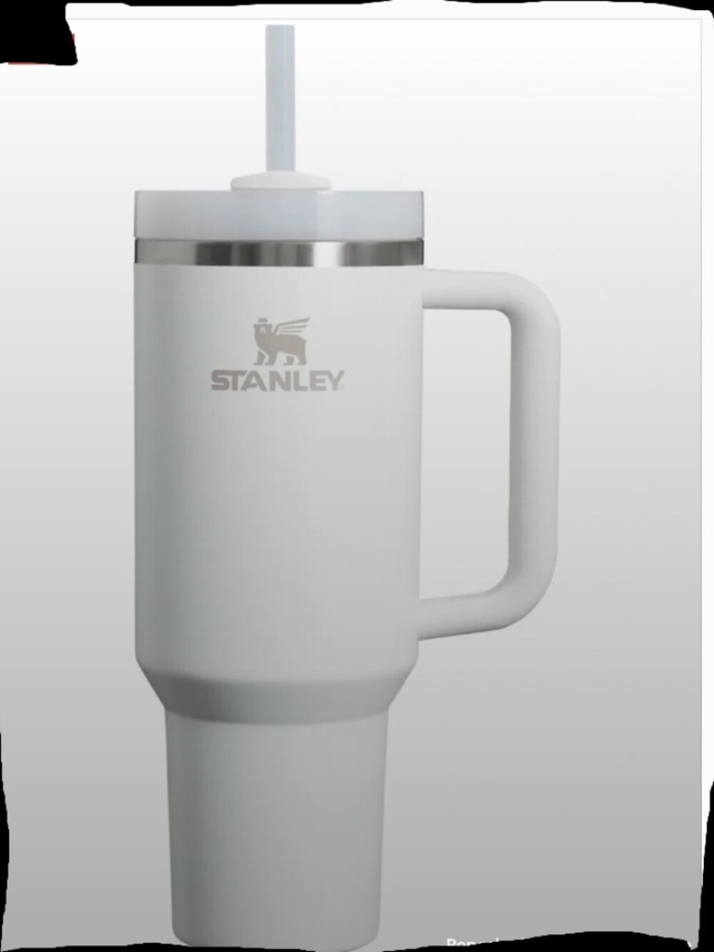 Stanley 40 oz Black & Cream Tumbler NEW Handle & Straw No Box